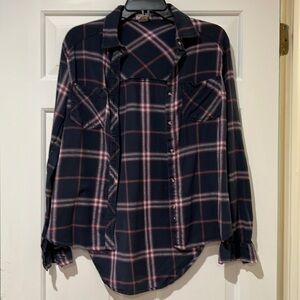 Passport flannel plaid button down shirt